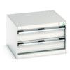 Cubio Drawer Cabinet, 2 Drawers, Light Grey, 400 x 650 x 650mm thumbnail-0