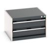 Cubio Drawer Cabinet, 2 Drawers, Anthracite Grey/Light Grey, 400 x 650 x 650mm thumbnail-0