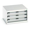 Cubio Drawer Cabinet, 3 Drawers, Light Grey, 400 x 650 x 650mm thumbnail-0