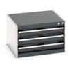 Cubio Drawer Cabinet, 3 Drawers, Anthracite Grey/Light Grey, 400 x 650 x 650mm thumbnail-0