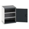 Cubio Storage Cabinet, Single Perfo Door, Anthracite Grey, 800 x 650 x 650mm thumbnail-0