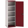 Cubio Storage Cabinet, Single Perfo Door, Red, 2000 x 650 x 650mm thumbnail-0