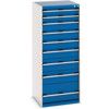 Cubio Drawer Cabinet, 9 Drawers, Blue/Light Grey, 1600 x 650 x 650mm thumbnail-0