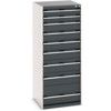 Cubio Drawer Cabinet, 9 Drawers, Anthracite Grey/Light Grey, 1600 x 650 x 650mm thumbnail-0