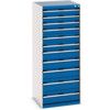 Cubio Drawer Cabinet, 11 Drawers, Blue/Light Grey, 1600 x 650 x 650mm thumbnail-0