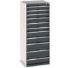 Cubio Drawer Cabinet, 11 Drawers, Anthracite Grey/Light Grey, 1600 x 650 x 650mm thumbnail-0