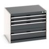 Cubio Drawer Cabinet, 4 Drawers, Anthracite Grey/Light Grey, 600 x 800 x 650mm thumbnail-0