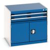 Cubio Drawer Cabinet, 2 Drawers, Blue/Light Grey, 700 x 800 x 650mm thumbnail-0