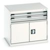 Cubio Drawer Cabinet, 2 Drawers, Light Grey, 700 x 800 x 650mm thumbnail-0