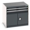 Cubio Drawer Cabinet, 2 Drawers, Anthracite Grey/Light Grey, 700 x 800 x 650mm thumbnail-0