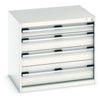 Cubio Drawer Cabinet, 4 Drawers, Light Grey, 700 x 800 x 650mm thumbnail-0