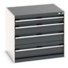 Cubio Drawer Cabinet, 4 Drawers, Anthracite Grey/Light Grey, 700 x 800 x 650mm thumbnail-0