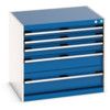 Cubio Drawer Cabinet, 5 Drawers, Blue/Light Grey, 700 x 800 x 650mm thumbnail-0