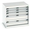 Cubio Drawer Cabinet, 5 Drawers, Light Grey, 700 x 800 x 650mm thumbnail-0