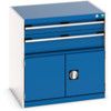 Cubio Drawer Cabinet, 2 Drawers, Blue/Light Grey, 800 x 800 x 650mm thumbnail-0