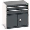 Cubio Drawer Cabinet, 2 Drawers, Anthracite Grey/Light Grey, 800 x 800 x 650mm thumbnail-0