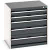 Cubio Drawer Cabinet, 5 Drawers, Anthracite Grey/Light Grey, 800 x 800 x 650mm thumbnail-0