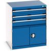 Cubio Drawer Cabinet, 3 Drawers, Blue/Light Grey, 900 x 800 x 650mm thumbnail-0