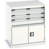 Cubio Drawer Cabinet, 3 Drawers, Light Grey, 900 x 800 x 650mm thumbnail-0