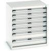 Cubio Drawer Cabinet, 7 Drawers, Light Grey, 900 x 800 x 650mm thumbnail-0