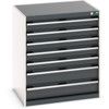 Cubio Drawer Cabinet, 7 Drawers, Anthracite Grey/Light Grey, 900 x 800 x 650mm thumbnail-0