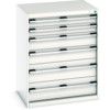 Cubio Drawer Cabinet, 6 Drawers, Light Grey, 1000 x 800 x 650mm thumbnail-0