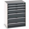 Cubio Drawer Cabinet, 6 Drawers, Anthracite Grey/Light Grey, 1000 x 800 x 650mm thumbnail-0