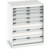 Cubio Drawer Cabinet, 7 Drawers, Light Grey, 1000 x 800 x 650mm thumbnail-0