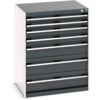 Cubio Drawer Cabinet, 7 Drawers, Anthracite Grey/Light Grey, 1000 x 800 x 650mm thumbnail-0