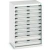 Cubio Drawer Cabinet, 10 Drawers, Light Grey, 1200 x 800 x 650mm thumbnail-0