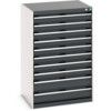 Cubio Drawer Cabinet, 10 Drawers, Anthracite Grey/Light Grey, 1200 x 800 x 650mm thumbnail-0