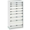 Cubio Drawer Cabinet, 9 Drawers, Light Grey, 1600 x 800 x 650mm thumbnail-0