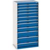 Cubio Drawer Cabinet, 11 Drawers, Blue/Light Grey, 1600 x 800 x 650mm thumbnail-0