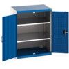 Cubio Storage Cabinet, 2 Perfo Doors, Blue, 1000 x 800 x 650mm thumbnail-0