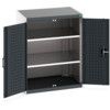 Cubio Storage Cabinet, 2 Perfo Doors, Anthracite Grey, 1000 x 800 x 650mm thumbnail-0