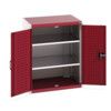 Cubio Storage Cabinet, 2 Perfo Doors, Red, 1000 x 800 x 650mm thumbnail-0