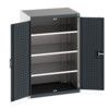 Cubio Storage Cabinet, 2 Perfo Doors, Anthracite Grey, 1200 x 800 x 650mm thumbnail-0