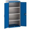 Cubio Storage Cabinet, 2 Perfo Doors, Blue, 1600 x 800 x 650mm thumbnail-0