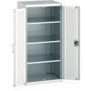 Cubio Storage Cabinet, 2 Perfo Doors, Light Grey, 1600 x 800 x 650mm thumbnail-0