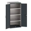 Cubio Storage Cabinet, 2 Perfo Doors, Anthracite Grey, 1600 x 800 x 650mm thumbnail-0