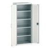 Cubio Storage Cabinet, 2 Perfo Doors, Light Grey, 2000 x 800 x 650mm thumbnail-0