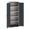 Cubio Storage Cabinet, 2 Perfo Doors, Anthracite Grey, 2000 x 800 x 650mm thumbnail-0