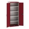 Cubio Storage Cabinet, 2 Perfo Doors, Red, 2000 x 800 x 650mm thumbnail-0