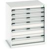 Cubio Drawer Cabinet, 6 Drawers, Light Grey, 900 x 800 x 650mm thumbnail-0