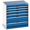 Cubio Drawer Cabinet, 6 Drawers, Blue/Light Grey, 800 x 800 x 650mm thumbnail-0