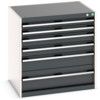 Cubio Drawer Cabinet, 6 Drawers, Anthracite Grey/Light Grey, 800 x 800 x 650mm thumbnail-0