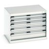 Cubio Drawer Cabinet, 5 Drawers, Light Grey, 600 x 800 x 650mm thumbnail-0