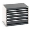 Cubio Drawer Cabinet, 5 Drawers, Anthracite Grey/Light Grey, 600 x 800 x 650mm thumbnail-0