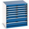 Cubio Drawer Cabinet, 7 Drawers, Blue/Light Grey, 800 x 800 x 650mm thumbnail-0