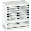 Cubio Drawer Cabinet, 7 Drawers, Light Grey, 800 x 800 x 650mm thumbnail-0